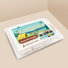 Load image into Gallery viewer, Around the Campfire soy wax melt with 6 cubes, from the Wisconsin Camping Collection by Angela Rose Studios.