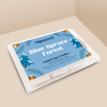 Load image into Gallery viewer, Blue Spruce Forest soy wax melt with 6 cubes, from the Signature Collection by Angela Rose Studios.