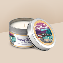 Load image into Gallery viewer, Brandy Old Fashioned soy candle in a 4 oz travel tin, from the Wisconsin Supper Club Collection by Angela Rose Studios.