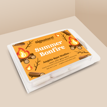 Load image into Gallery viewer, Summer Bonfire soy wax melt with 6 cubes, from the Signature Collection by Angela Rose Studios.